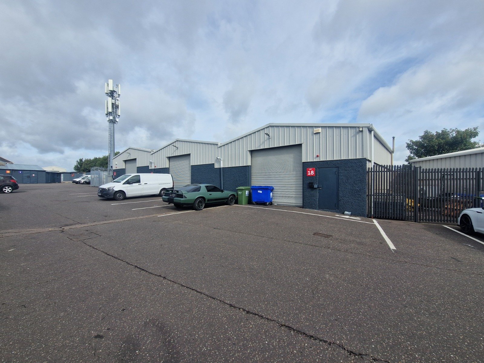 On-site parking and yard area